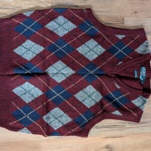 Polo Ralph Lauren Men's V-Neck Argyle Sweater Vest - Burgundy, Navy, Gray
